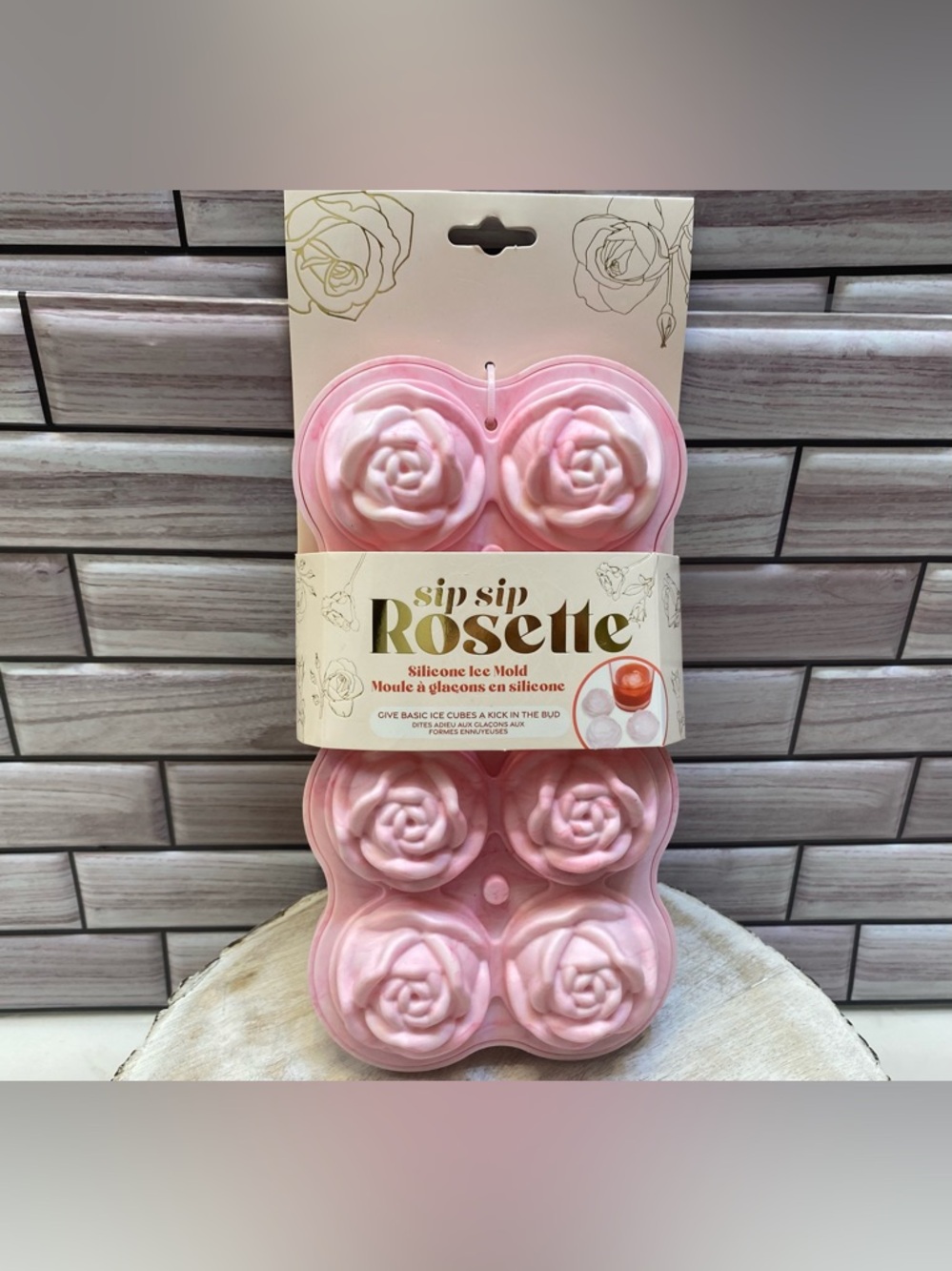 Sip Sip Rosette ❤️Rose shaped Silicone Ice  mold Pink BPA Free DIY NWT
